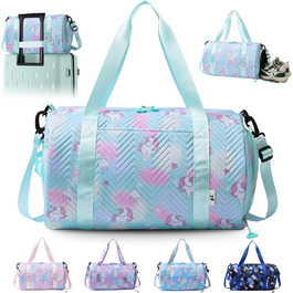 Спортивна сумка з єдинорогом, маленька, унісекс (зелена)