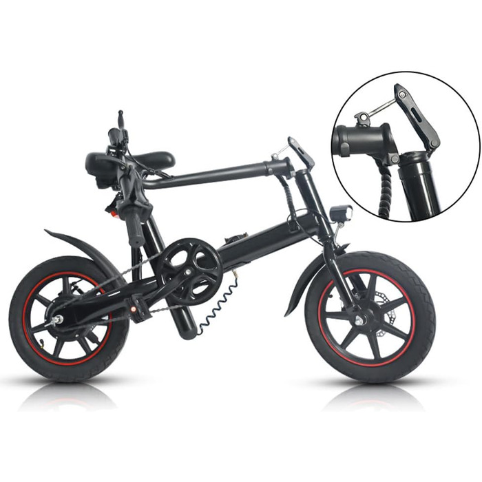 Складаний електровелосипед 14 дюймів з акумулятором 36V 6Ah, портативний E-Bike з дальністю до 25 км для чоловіків і жінок, для міських поїздок