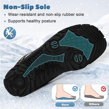 Зимові шкарпетки-взуття Ruyi для жінок та чоловіків: теплі, водонепроникні, для трейлу, зручні зимові черевики з широкою передньою частиною (C001 Gray, 39 EU)