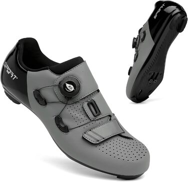 NGARY Велосипедні шкарпетки для чоловіків та жінок, для шосейних велосипедів, сумісні з Peloton, Look SPD SPD-SL Delta, білі (41 EU, Gray Grau)