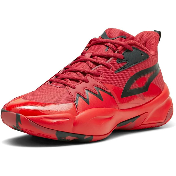 Кросівки баскетбольні PUMA Genetics для чоловіків, білий-електрик лайм, червоний, 43 EU