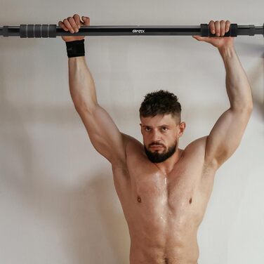 Кімнатна турнік Gymtek для дверних прорізів 63-100 см - для домашнього фітнесу та силових тренувань (чорний)