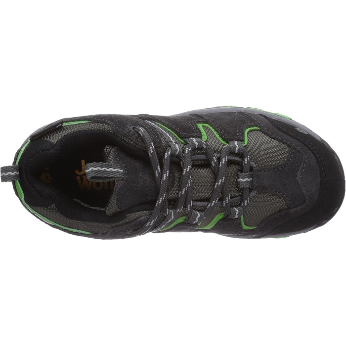 Черевики для трекінгу Jack Wolfskin MTN Attack Low Texapore для хлопчиків, 33 EU, чорний/зелений