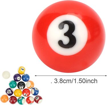 Набір куль для більярду, міні-більярдний набір, 16 куль з кулькового пластику, 38 мм, екологічний, для дітей, ігри вдома