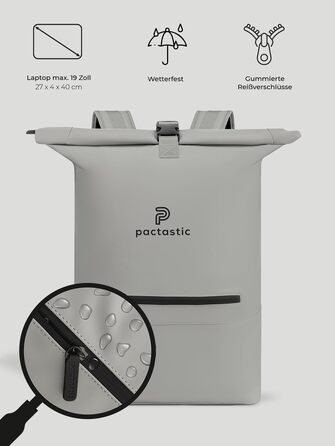 Рюкзак Pactastic Rolltop 70 л, водостійкий, для ноутбука, розширюваний, веганський матеріал, ручна поклажа