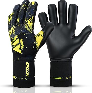 Дитячі та юніорські рукавички воротаря з латексної піни, чорні. Дихаючі та зручні рукавички для хлопчиків та дівчаток.
