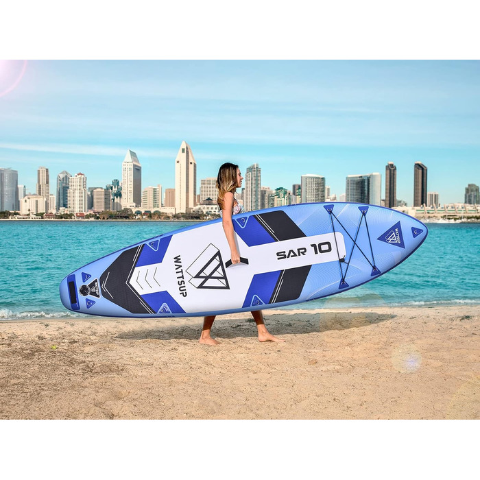 Надувна SUP-дошка Wattsup SAR 10 Combo 305x81x15 см з каяк-сидінням і подвійним веслом, комплект для сапбордингу