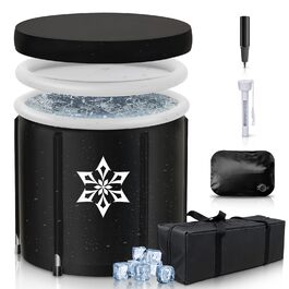 Кріованна для льодяних купань з системою охолодження XL (80 см), комплект з 8 сталевими стійками, термозахистом та сумкою для спорту