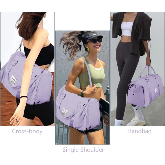 Спортивна сумка Flintronic: дорожня сумка, валіза-мішок з відділенням для взуття та мокрих речей, водонепроникна, для подорожей та спорту, чорна (#4 світло-фіолетовий)