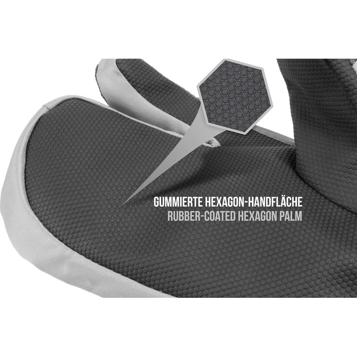 Зимові рукавички normani Apex утеплені ComforMax Classic до -35°C, крабовий стиль, сірі/чорні, XL