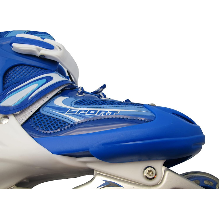 Дитячі ролики Kinder Inliner з регулюванням розміру та світловими колесами - ролики для дітей, регульовані в 4 розміри, 3 кольори (синій, L (38-41))