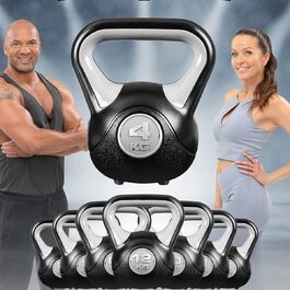 Гиря Miweba Sports KB200 4 кг для фітнесу, силових тренувань, гумове покриття, для дому та вулиці