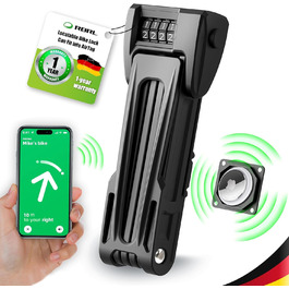 Фарбове замок RBRL Faltschloss з кріпленням для AirTag, 90 см. Висока безпека, числовий замок для електровелосипеда, MTB та шосе