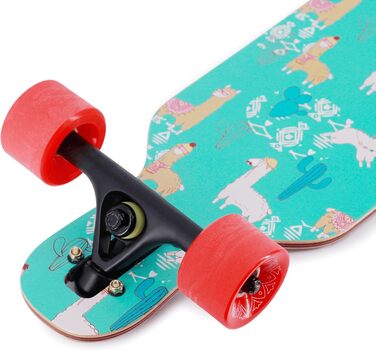 Longboard BTFL MAYA для дітей від 5 років з підшипниками ABEC 9, Drop Through Cruiser, скейтборд для початківців та досвідчених райдерів, фрірайд та для вулиць