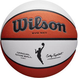 Офіційний баскетбольний м'яч Wilson WNBA, шкіряний, розмір 6, для залу, коричнево-білий