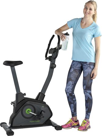 Велотренажер Tunturi Cardio Fit B35 з LCD-дисплеєм та тримачем для планшета, чорний – фітнес велотренажер для дому