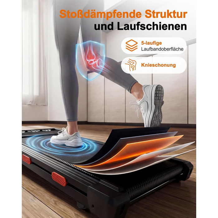 Бігова доріжка Lacuffy Walking Pad з нахилом для дому та офісу, керування через додаток, AI-тренування, підтримує до 136 кг, 90 см, чорна