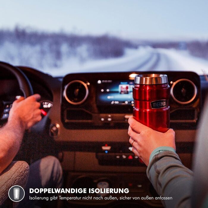 Термос нержавіючий Thermos Stainless King 0.47л червоний для кави та чаю. Зберігає тепло 7 год, холод 18 год. Без BPA