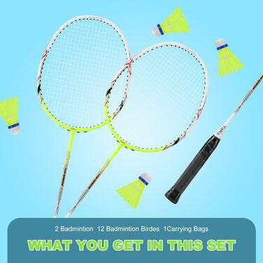 Набір для бадмінтону YAKS 3U Ful Carbon Professional Ultra Light High Elastic Adult Student Training Set, міцний