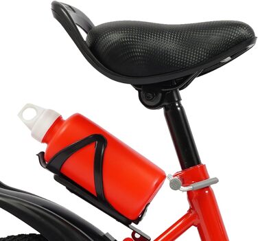 Дитяче велосипед 12 дюймів з регульованою висотою сідла, для дітей 2-5 років. Тренувальний велосипед з додатковими колесами, кошиком та пляшкою. Дівчачий/хлопчичий велосипед (червоний)