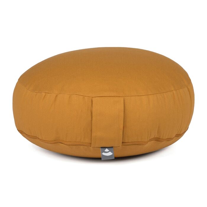 Подушка для медитації Bodhi Rondo ECO Extra Flat | Подушка для йоги з гречаним лушпинням | Чохол 100% бавовна | Жовта