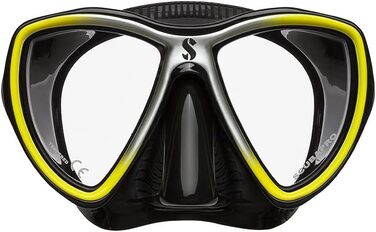Маска для снорклінгу Scubapro Synergy Mini з комфортною стрічкою (чорний/жовтий/сріблястий)