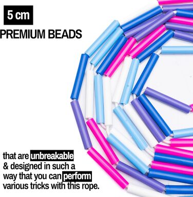 Стрибкове канат Double Dutch BEAD, 4.9 м, чорний (для дівчат)