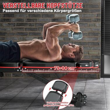 Регульована лава для тренувань XDDIAS з блоком для згинання ніг та підтримуючим валиком, до 410 кг, 10 положень спинки, для дому, багатофункціональна