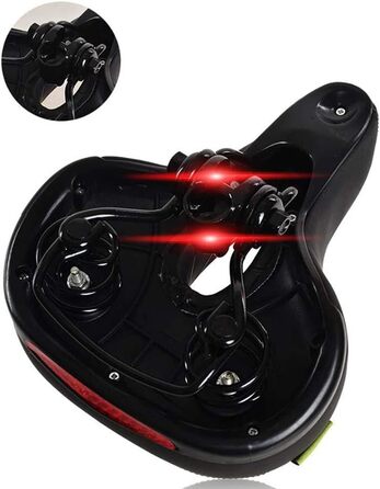 Lespar М'який ергономічний велосипедний сідло з гелем, підходить для жінок та чоловіків, туристичний сідло для міста, амортизований, комфортний гелевий сідло, велосипедне сідло для чоловіків та жінок