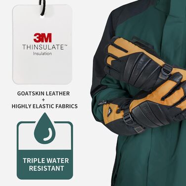 Унігір нагрівні рукавички з швидкою зарядкою для жінок та чоловіків, нагріваючі зимові рукавички з 3 рівнями нагріву, водонепроникні з підтримкою сенсорного екрану для катання на лижах, хвороби Рейно та роботи на відкритому повітрі (жовто-чорні, XL)