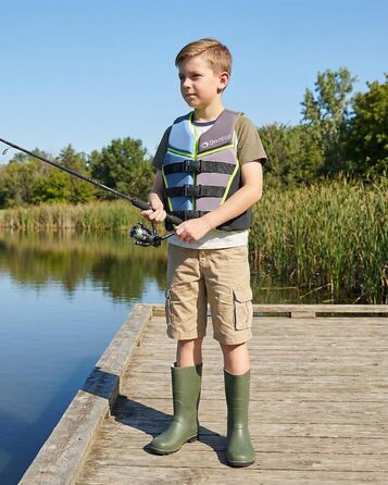 Owntop Світлотехнічна жилетка для плавання, регульована, з трьохточковим ременем безпеки, для дітей та підлітків, жовта (L). Підходить для каякінгу, плавання, риболовлі та снорклінгу.