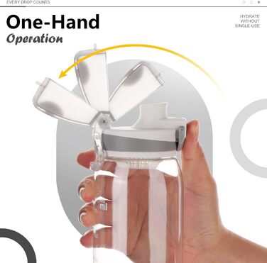 Спортивна пляшка для води Opard 900 мл з герметичним кришкою, без BPA, Tritan, для фітнесу (блакитно-сірий градієнт), швидке пиття, прозора