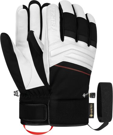 Reusch Jupiter Gore-TEX зимові утеплені водонепроникні вітрозахисні унісекс лижні рукавички для дорослих, чорні-білі-червоні, розмір 10.5