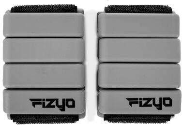 Регульовані вантажі на зап'ястя Fizyo – комплект з 2 шт. Міцні та портативні вантажі для зап'ястя та щиколоток для йоги, танців, балету, пілатесу, кардіо, аеробіки, ходьби (Сірий, 2x225г)
