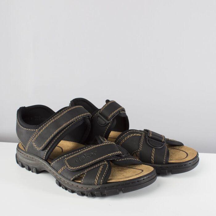 Чоловічі сандалії Rieker, 44 EU, чорного кольору