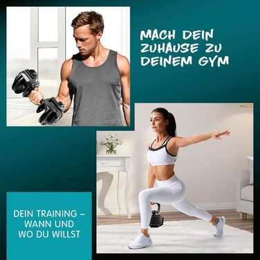 Мультифункціональний набір гантелей DoYourFitness 3-24 кг, регульований, для дому, коротка і довга штанга, гиря, універсальний для силових тренувань та витривалості