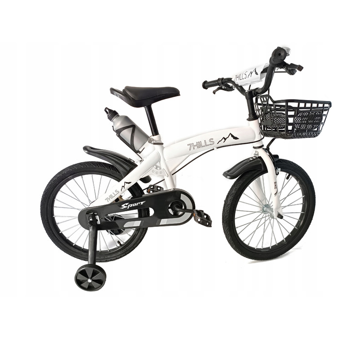 Дитячий велосипед 7Hills, білий, 16 дюймів, 1 швидкість, з крилами та дзвоником