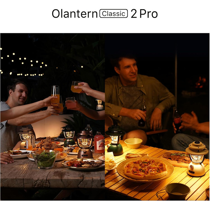 Ліхтар кемпінговий Olight Olantern Classic 2 Pro, 300 LM, LED, ретро-стиль, USB, регулювання яскравості, для кемпінгу, саду, туризму (світло-зелений)