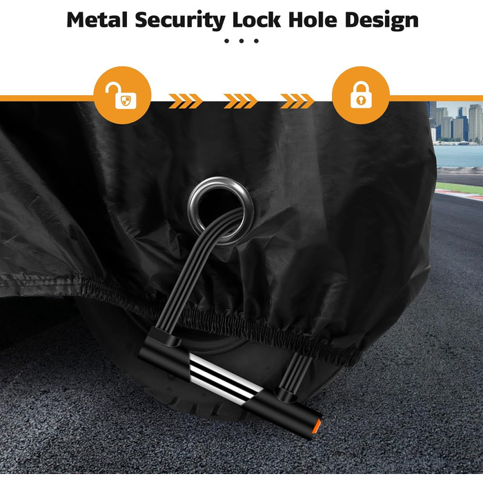 Водонепроникна мотоциклетна накривка Brencco, 210D поліестер, 245x105x125 см