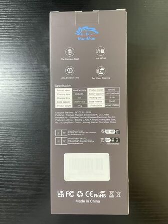 Термос-пляшка HandFan з нержавіючої сталі, 350 мл, синя, ізольована, BPA-free, для газованої води, спортивна, для велосипеда, школи та фітнесу