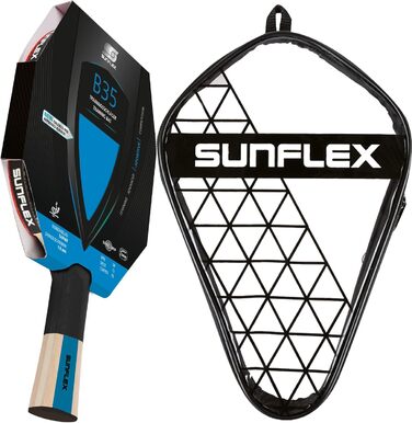 Sunflex Color COMP B35 ракетка для настільного тенісу, ITTF, для хобі та тренувань, синя накладка, для досвідчених гравців, конкавна ручка