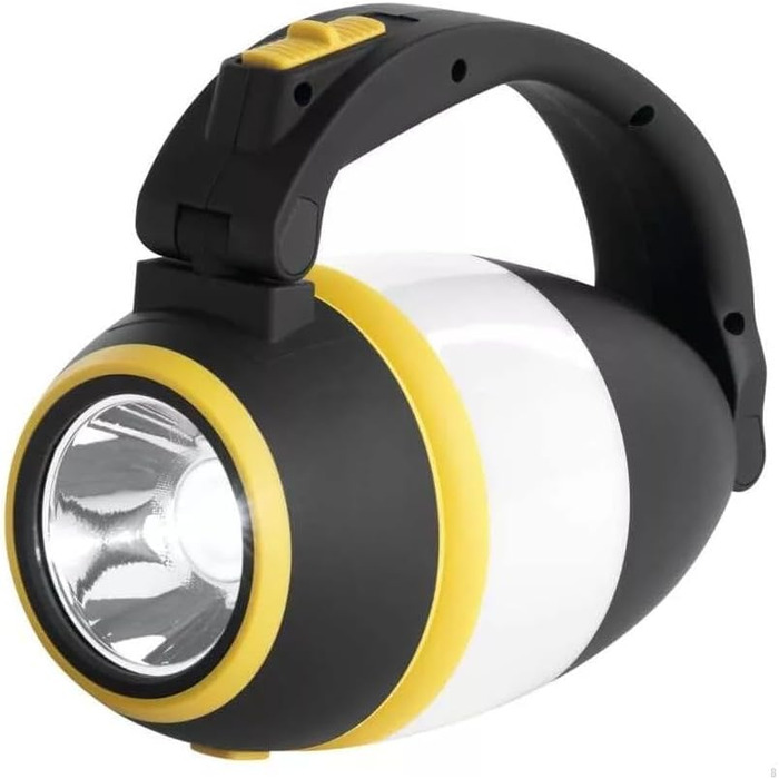 LED кемпінговий ліхтар EMOS - багатофункціональний, портативний, 3 режими, 215 лм, 305 м, 90 годин, на батарейках (3x AA), для відпочинку на природі, чорно-жовтий