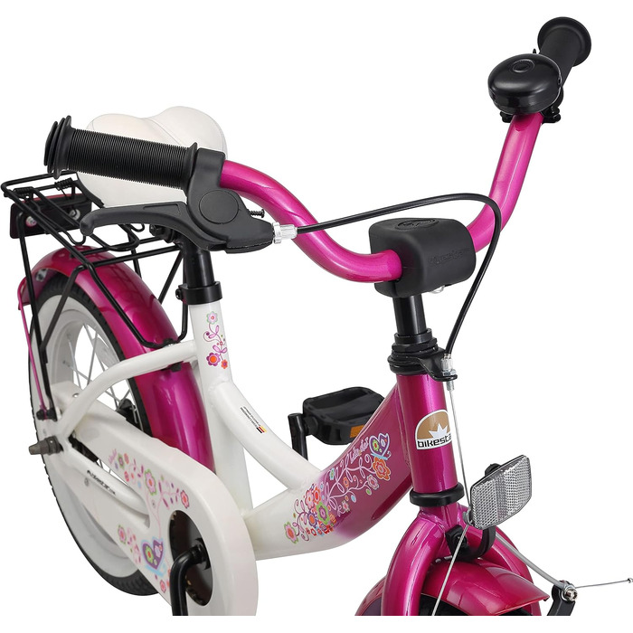 Дитяче велосипед BIKESTAR 14 дюймів для хлопчиків та дівчаток від 4 років | Класичний дизайн | Рожево-білий | Без ризику тестування