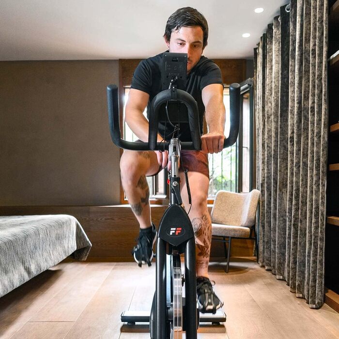 Велотренажер FITFIU Fitness BESP-500 з регульованим опором, 24 кг маховиком, датчиком пульсу, LCD-дисплеєм та регульованим сідлом для домашніх тренувань