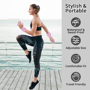 Набір манжет для ніг та зап'ясть 2шт, 1 кг (0,5 кг*2), рожевий. Підходить для фітнесу, йоги, пілатесу, ходьби та бігу.