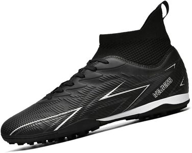 Черевики для футболу чоловічі та дитячі, високі, з шипами TF, чорні, розмір 44 EU