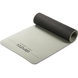 Гімнастичний килимок Gymtek 181,5x61x0,6 см, TPE, нековзкий, для йоги, фітнесу, пілатесу, сірий-чорний