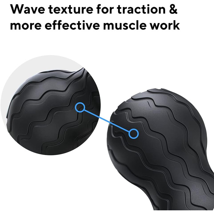 Ергономічний масажний ролер Therabody Wave Duo з Bluetooth, для спини, шиї та хребта, 5 режимів вібрації