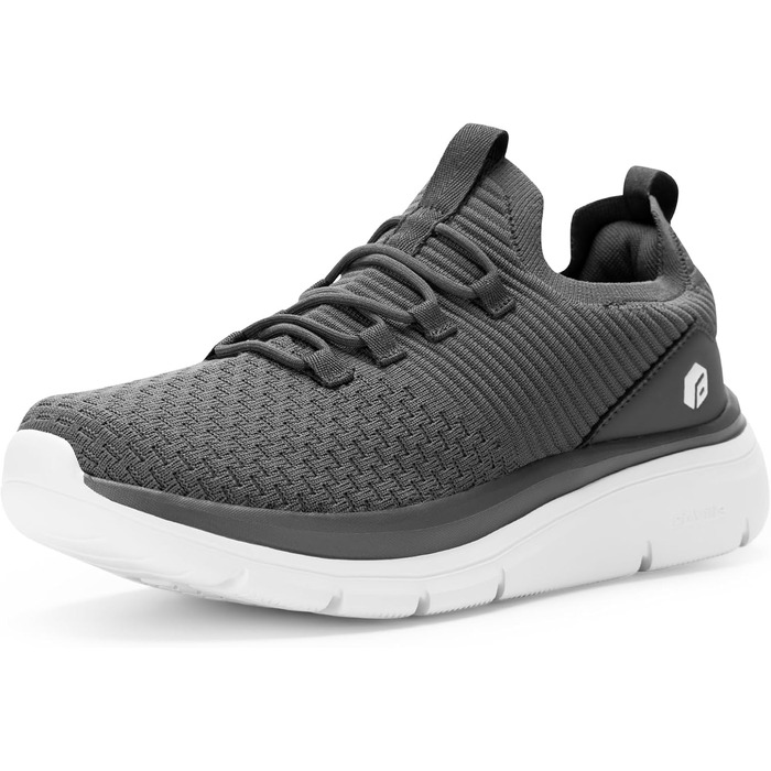 FitVille Кросівки Slip-On для чоловіків, широкі, спортивні, легкі, дихаючі, для бігу, фітнесу, активного відпочинку, залу, сірі, 44 EU