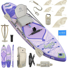 Надширока надувна SUP-дошка iTAOSTAR Daisy 35' для дорослих і підлітків, покращена стійкість, преміум аксесуари, фіолетово-лілова